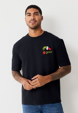 REGULAR FIT - CHRISTMAS GRAPHIC - Apdrukāts T-krekls - black grinch