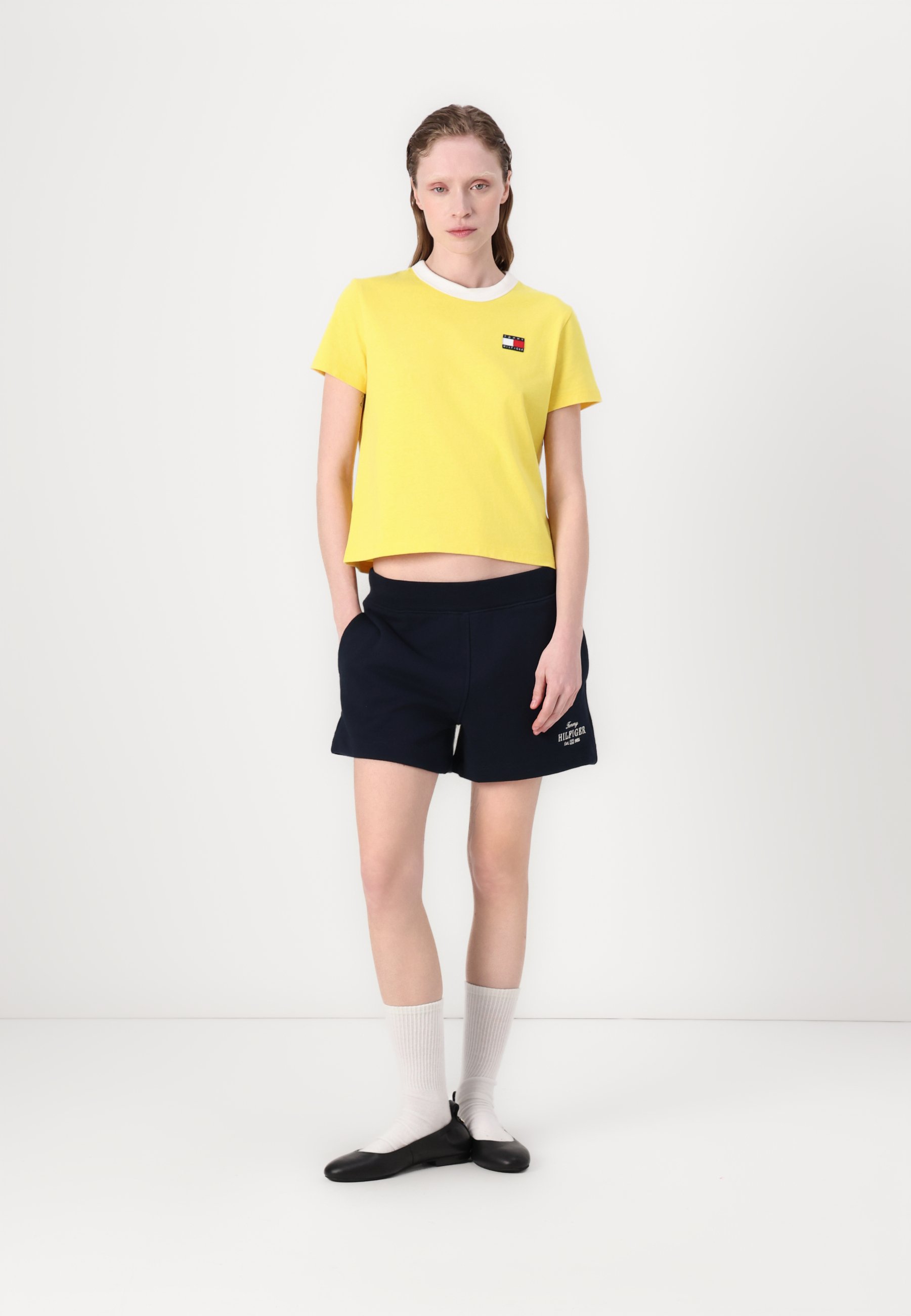 売れ筋商品|||トミー ヒルフィガー Tシャツ レディース トップス SAILING TEE - Print T-shirt - soft sunflower Tommy Hilfiger SAILING TEE - T-Shirt print - soft sunflower