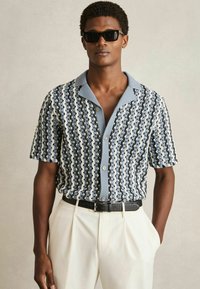 Reiss REGULAR FIT - ROULETTE TEXTURED CUBAN COLLAR  - Majica - airforce blue