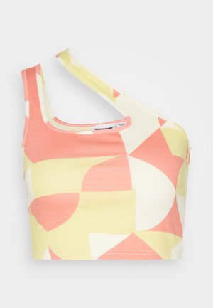 Noisy May, CROSS NECK CROP  - Débardeur - eggnog/pale lime yellow/sun kissed coral