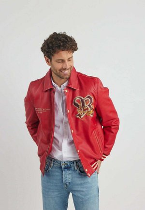 Veste en cuir - rouge