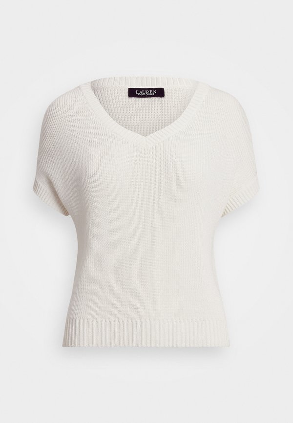 RIB KNIT SHORT SLEEVE V NECK SWEATER - Basic T-shirt2