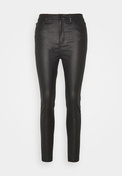 WET LOOK SKINNY - Pantalon classique - black