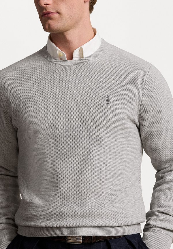 MESH KNIT COTTON CREWNECK SWEATER - Jumper - andover heather3