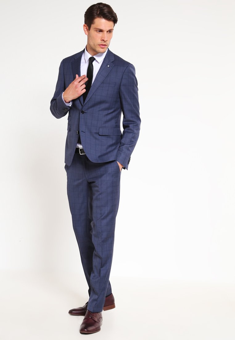OLYMP No. Six super slim fit overhemd, dubbele manchet, wit met zwarte knoopjes