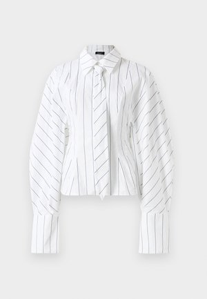 PUFF SLEEVE SHIRT WITH TIE - Camisa - white