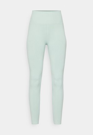 Geribbelde leggings in een zachte mintgroene kleur. Hoge taille met een strakke pasvorm en een soepele textuur door de hele stof.