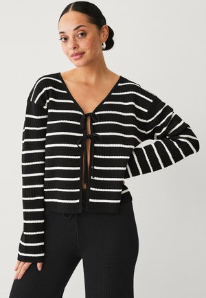 Cardigan - schwarz mit weißen streifen