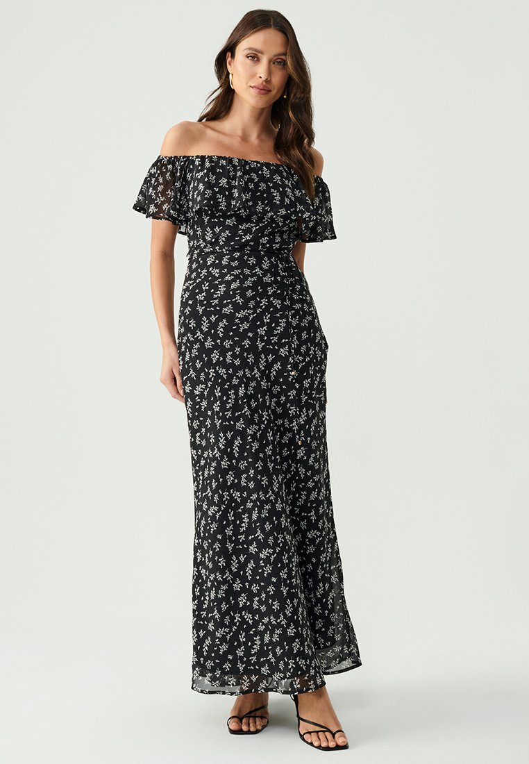 SÁVEL CORAL - Maxi šaty - black ditsy floral