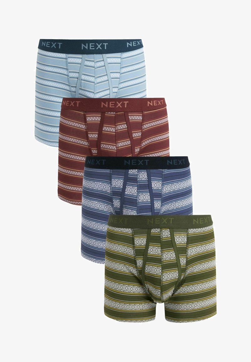 Next 4 PACK - Kitsad bokserid - blue green textured stripe
