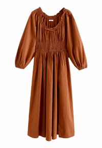 Next REGULAR FIT - BALLOON SLEEVE MIDI  - Jurk - rust brown