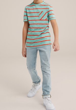 WE Fashion, Jean droit - mottled light blue