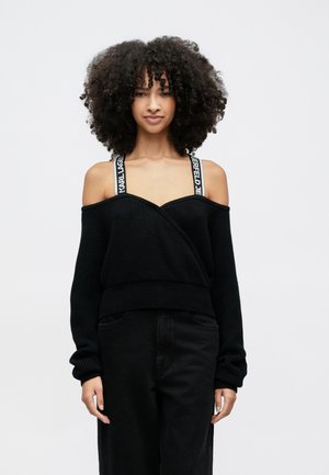 Karl Lagerfeld Jeans CUT OUT SWEATER - Džemperis - black