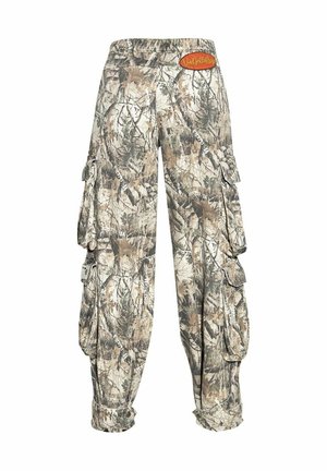 #VDR VILLADELLEROSE, SNAP-BUTTON GABARDINE CARGO TROUSERS - Παντελόνι cargo - beige