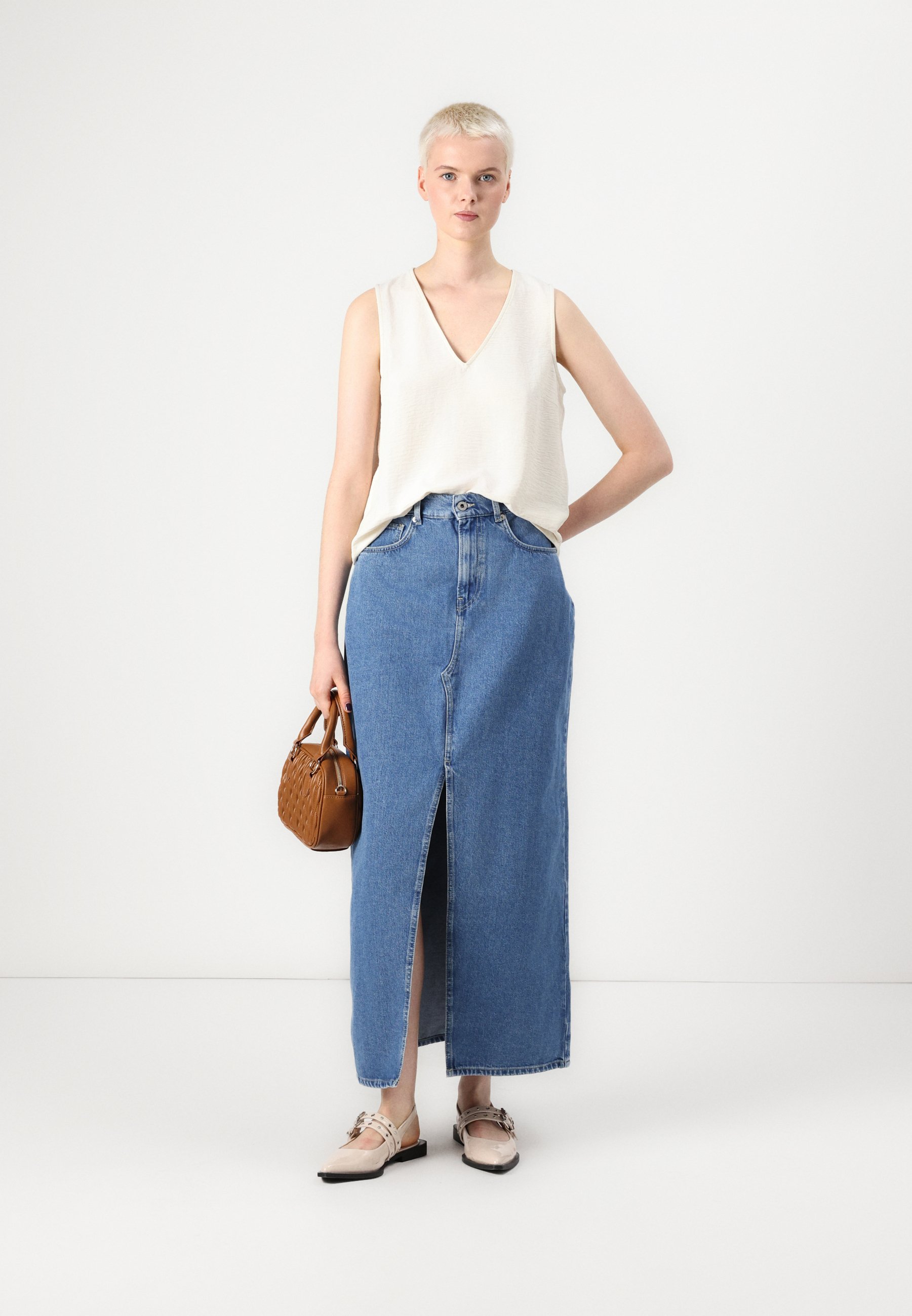 パンツ over skirt denim pants Pepe Jeans Denim skirt - denim/blue denim - Zalando.ie