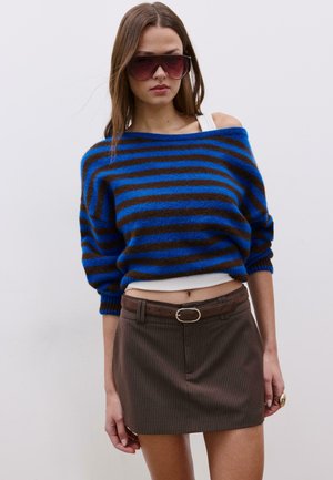 WITH BELT - Mini skirts  - mottled brown