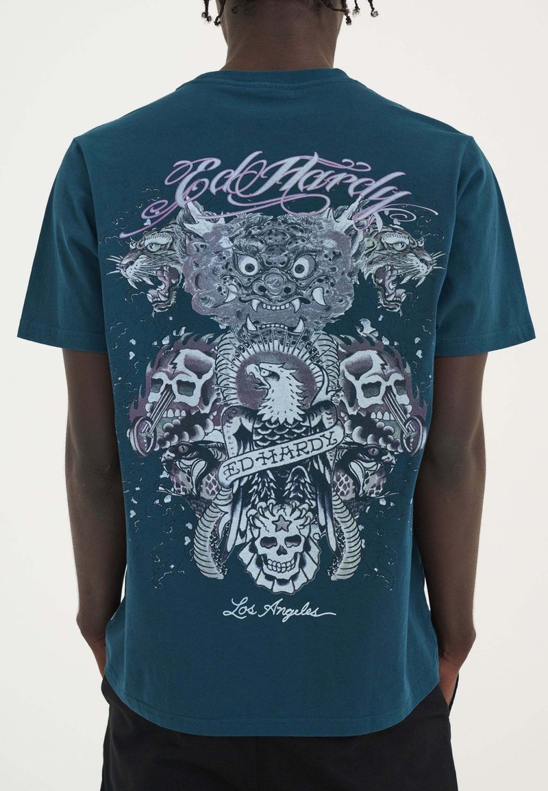 Ed Hardy - BIG DEFENDER - Print T-shirt - green, Enlarge