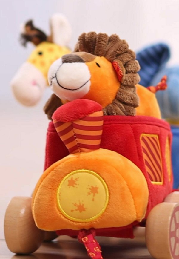 NACHZIEHSPIELZEUG SAFARI-ZUG PLAYQ – Spielzeugset Züge – mehrfarbig