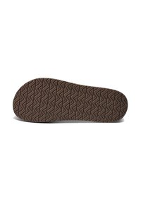 Semelle de chaussure en caoutchouc marron avec un motif texturé de triangles entrelacés, conçue pour offrir adhérence et durabilité.