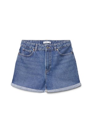 Calliope, PANTALONE JEANS CORTO TINTA UNITA - Short en jean - blu denim medio
