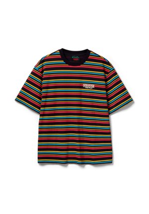 STRANGER THINGS STRIPED - Triko s potiskem - black/blue