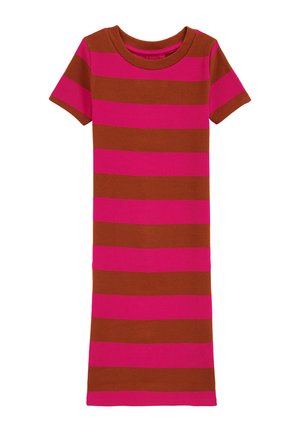 Stickad klänning - bright pink