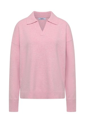 Cecil, LANGARM PULLOVER MIT POLOKRAGEN - Trui - mellow rose melange