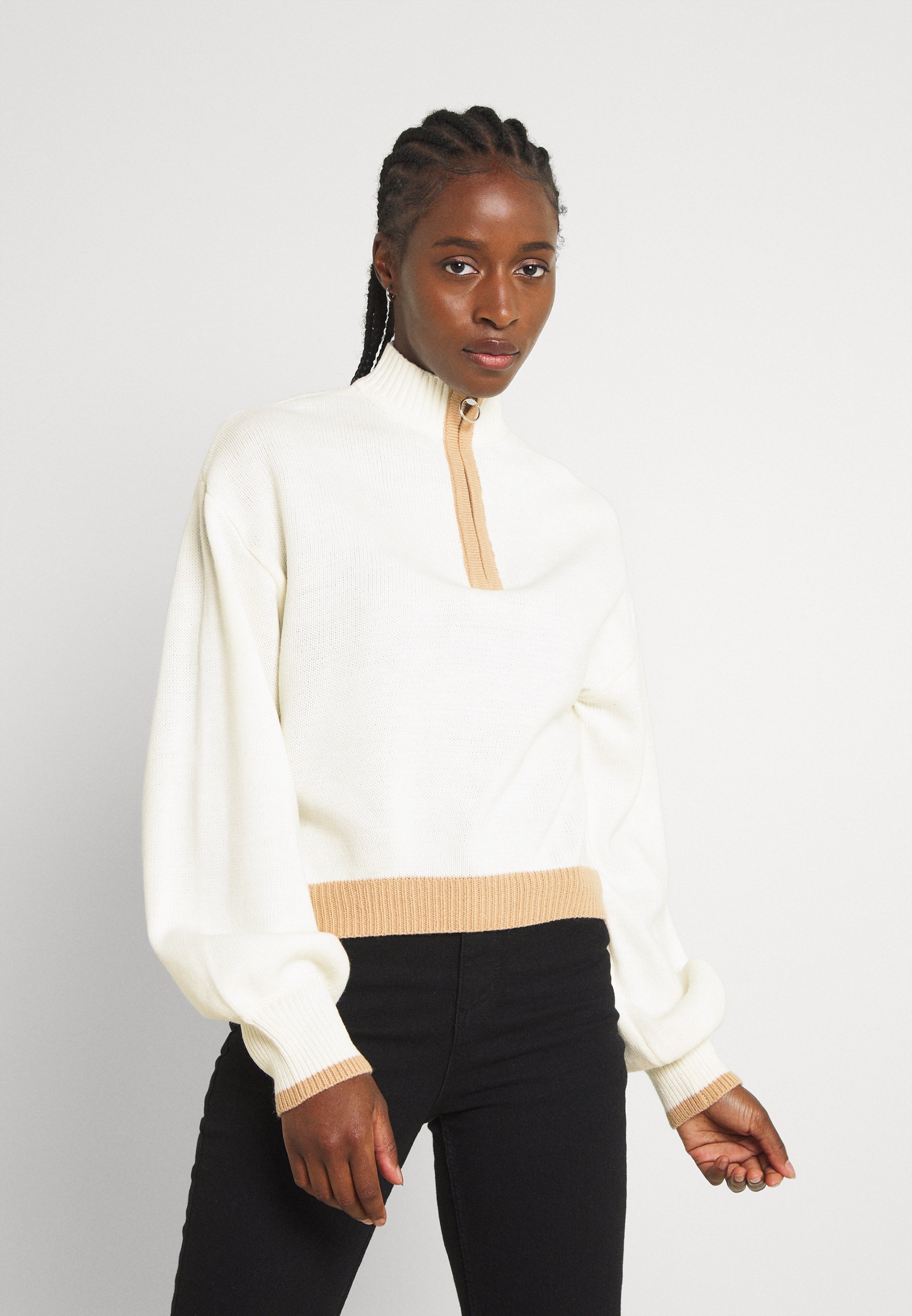 Missguided CONTRAST EDGE HIGH NECK ZIP 