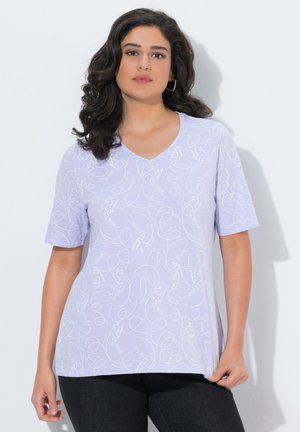 Ulla Popken TIERE CLASSIC V-AUSSCHNITT HALBARM - T-Shirt print - lavender