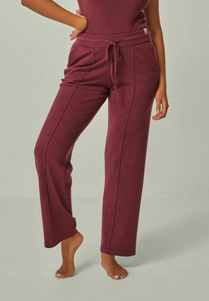ELISA - MERINO KNIT PANTS WITH PIPING - Nachtwäsche Hose - bordeaux