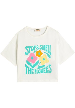 Koton SHORT SLEEVE CREW NECK FLOWER  - T-Shirt print - beige