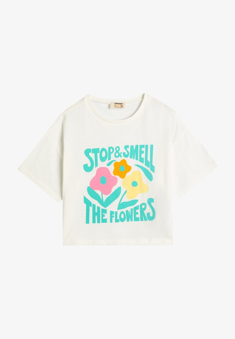 Koton SHORT SLEEVE CREW NECK FLOWER - T-Shirt print - beige