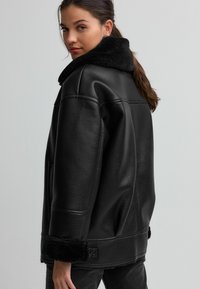 Next AVIATOR BIKER - REGULAR FIT - Imiteret læderjakke - black