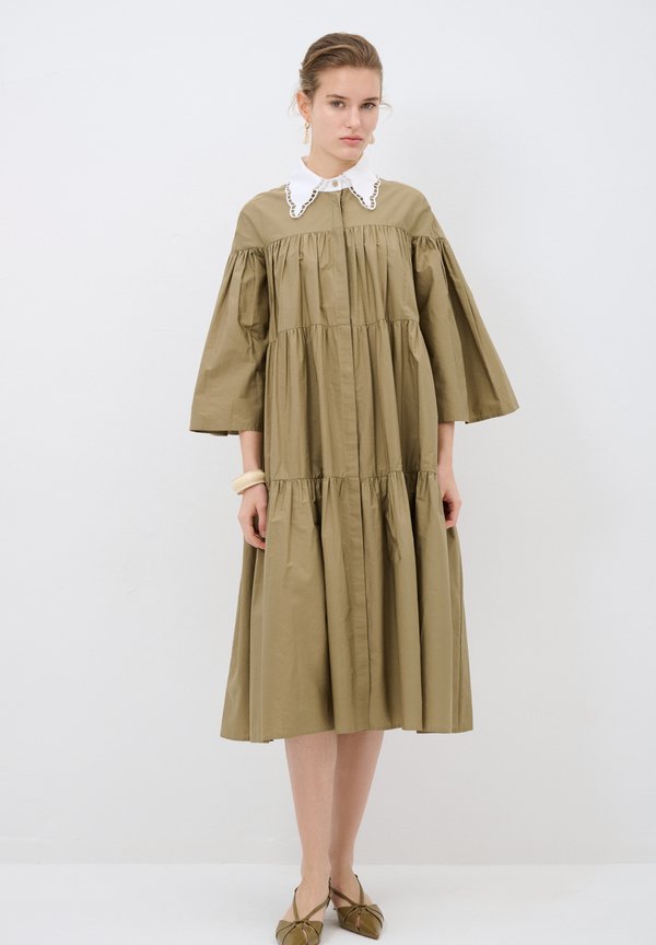 SMOCKED - Blusenkleid - khaki
