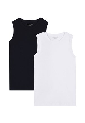 Débardeurs en coton noirs et blancs sans manches pour enfants, taille 6/8 ans, design uni, col rond.
