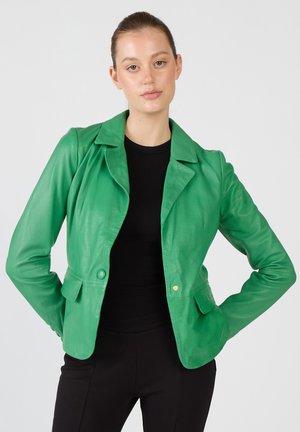 Leren jas - bright green