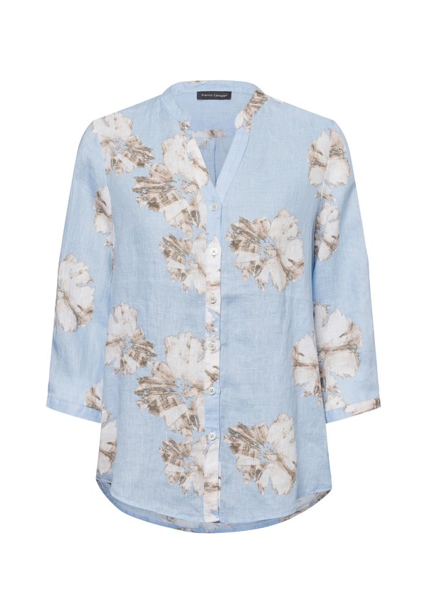 Bluse - hellblau beige