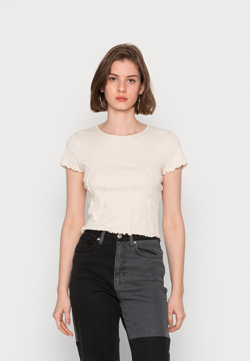 Damen Kleider | Monki T-Shirt basic white dusty light/weiß - IP06714 Damen Kleider | Monki T-Shirt basic white dusty light/weiß - IP06714
