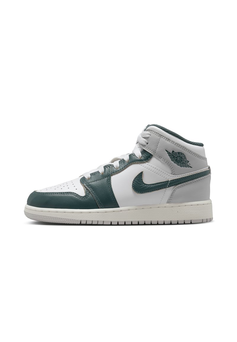Jordan AIR JORDAN 1 MID SE UNISEX - Sneakers high - white oxidized green-sail-neutral grey