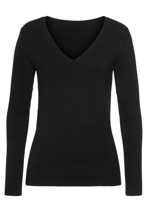V-AUSSCHNITT - Jumper - schwarz