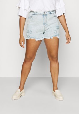 PCLAYA SUPER ACID - Shorts di jeans - light blue denim