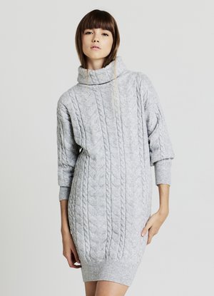 Abito in maglia - grigio medio melange