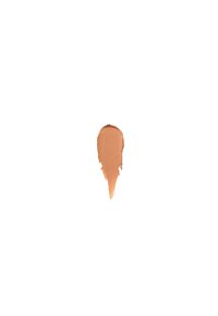 Foundation swatch in a warm beige tone, smooth texture with a semi-matte finish, irregular oval shape against a white background.