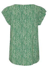 Blusa verde con un design testurizzato e a motivo che ricorda le zigzag. Maniche a cappuccio e vestibilità ampia. Realizzata in tessuto traspirante.