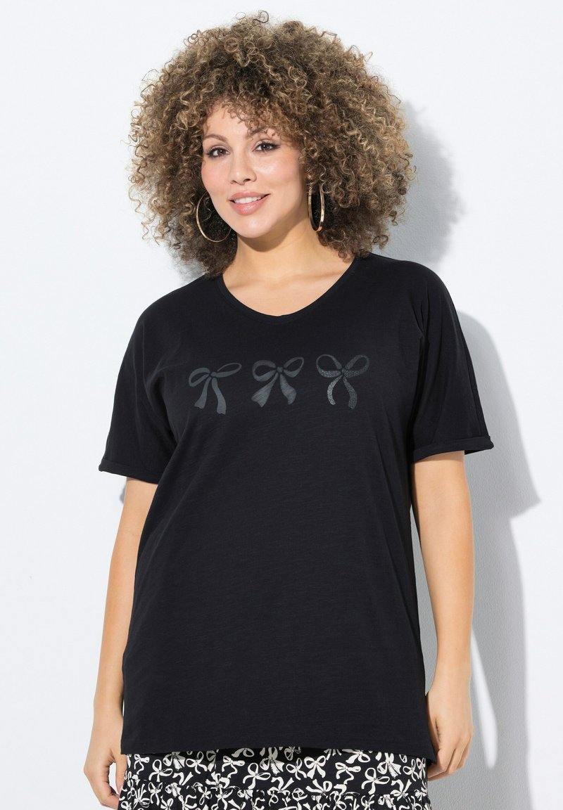 Ulla Popken SHORT SLEEVE GRAPHIC - T-shirt imprimé - black