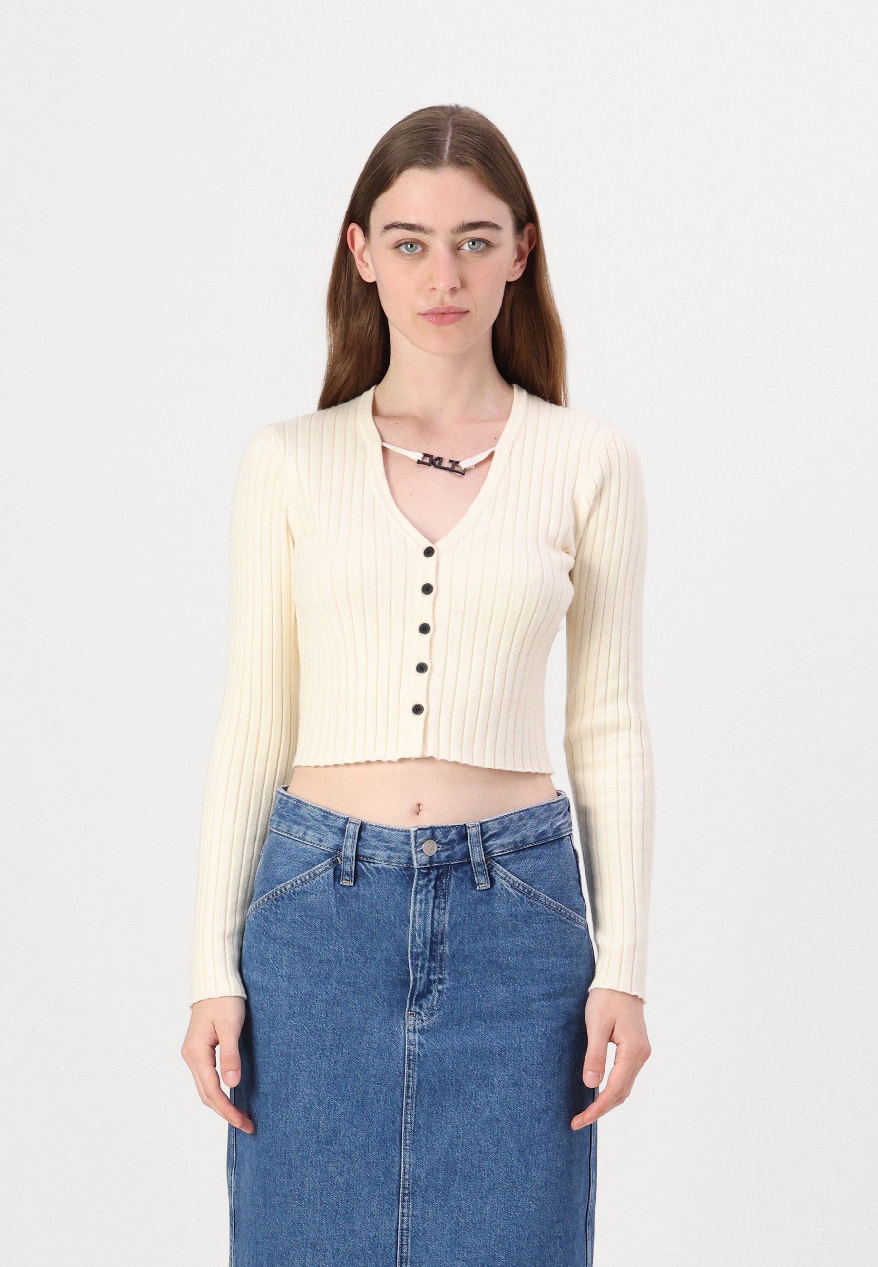 売れ筋商品|||ラルフローレン ニット&セーター レディース アウター Rib Knit Linen Blend V Neck Cardigan - Cardigan - mascarpone cream Lauren Ralph Lauren Women's Rib-Knit Linen-Blend V-Neck