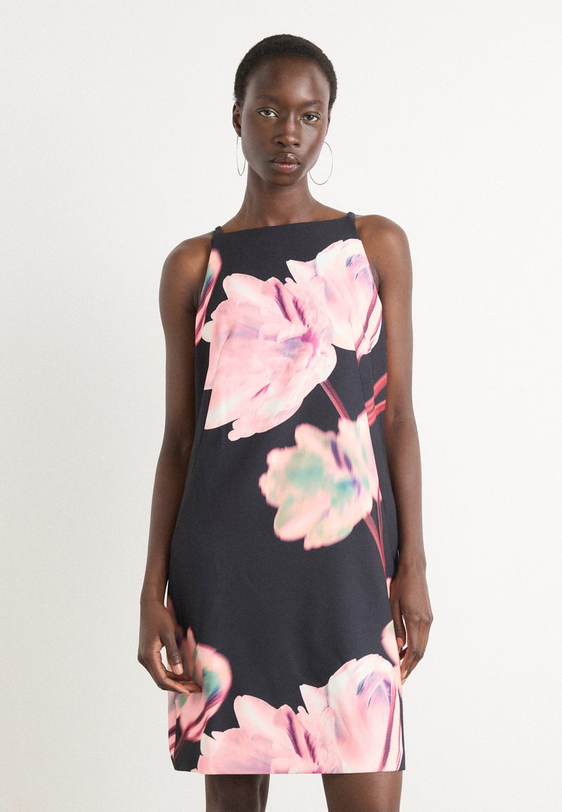 Robe DKNY Barossa En Jersey Drapé - Col V, Manches Longues - Couleur Magenta - Taille S - Neuve Avec étiquette