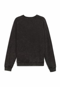 Felpa nera realizzata in tessuto testurizzato, con collo rotondo, maniche lunghe e polsini e orlo a coste. Design semplice con dettagli minimi.