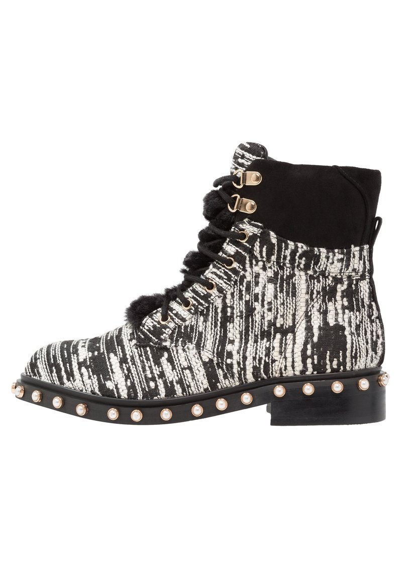 River Island Botines con cordones - black
