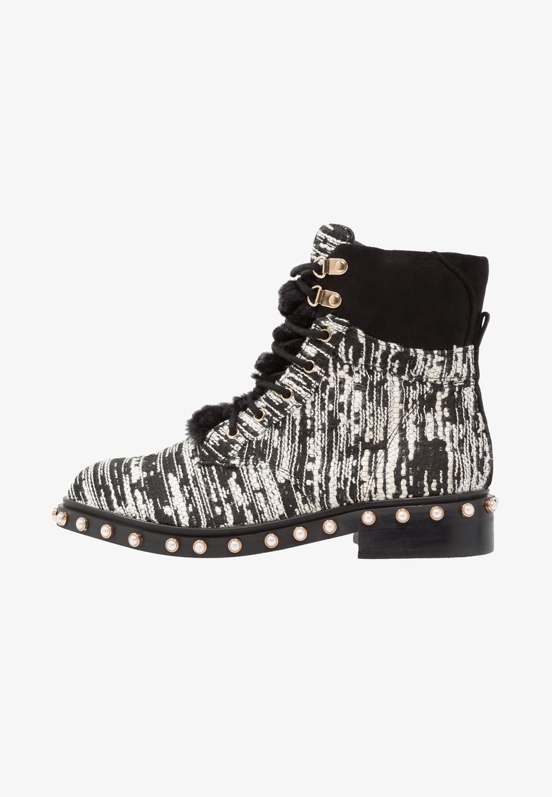 River Island Botines con cordones - black